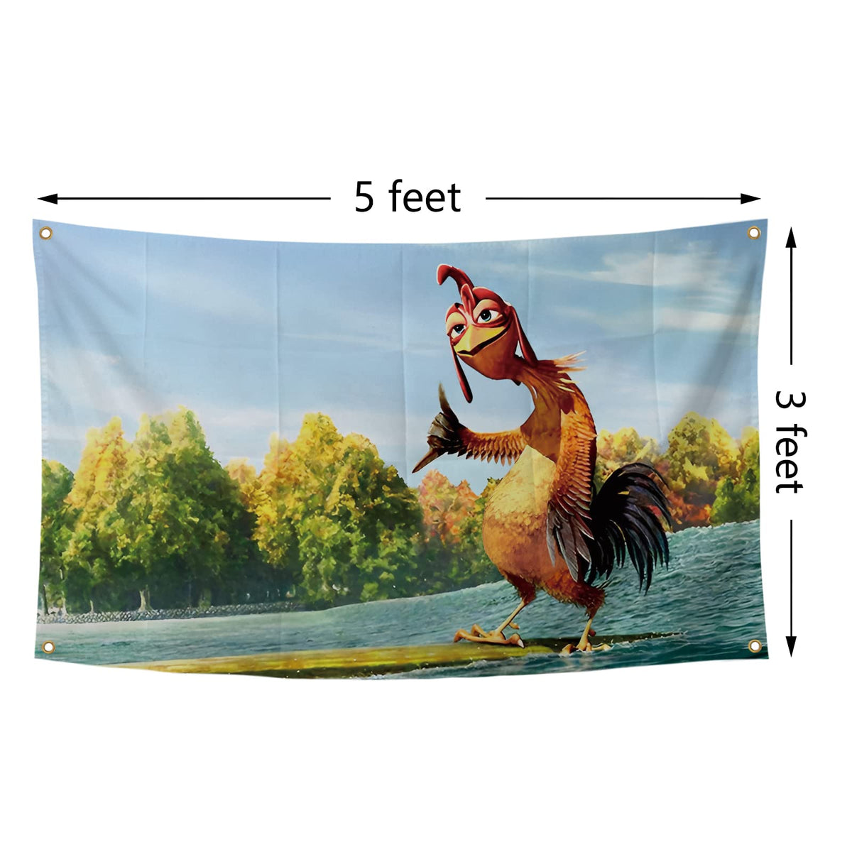 BIiaiue durable wall flag with brass grommets ready for long hang