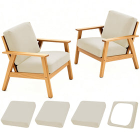 BIETYONE 4pc patio cushion covers set protects outdoor cushions from wear and spills.