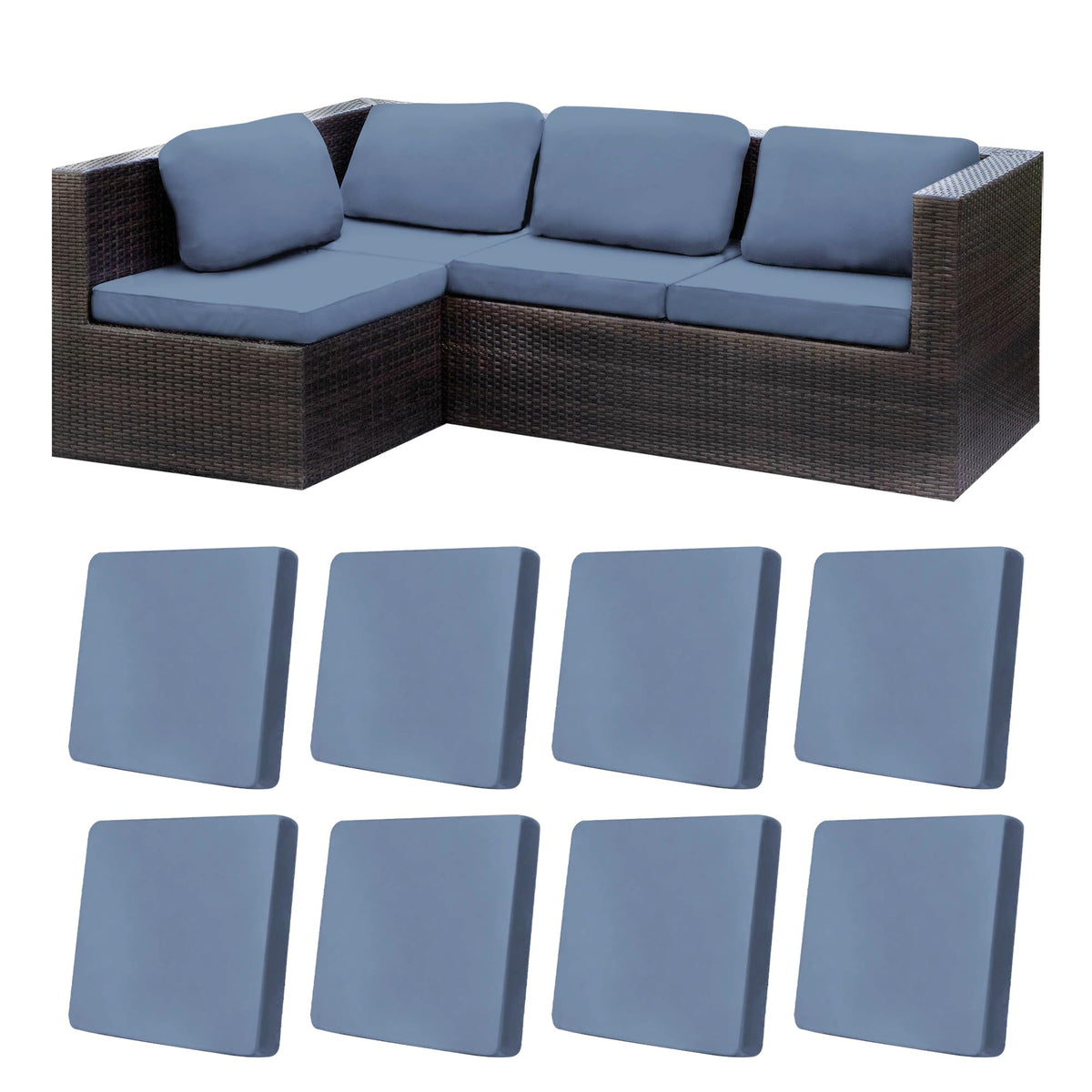 BIETYONE grey blue stretch patio cushion cover protects cushions from wear