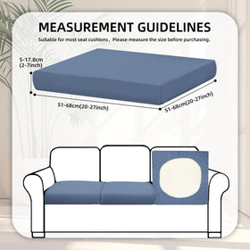 BIETYONE stretch patio cushion cover in grey blue fits various cushion shapes