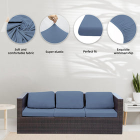 BIETYONE outdoor cushion cover grey blue adds color and guards against stains