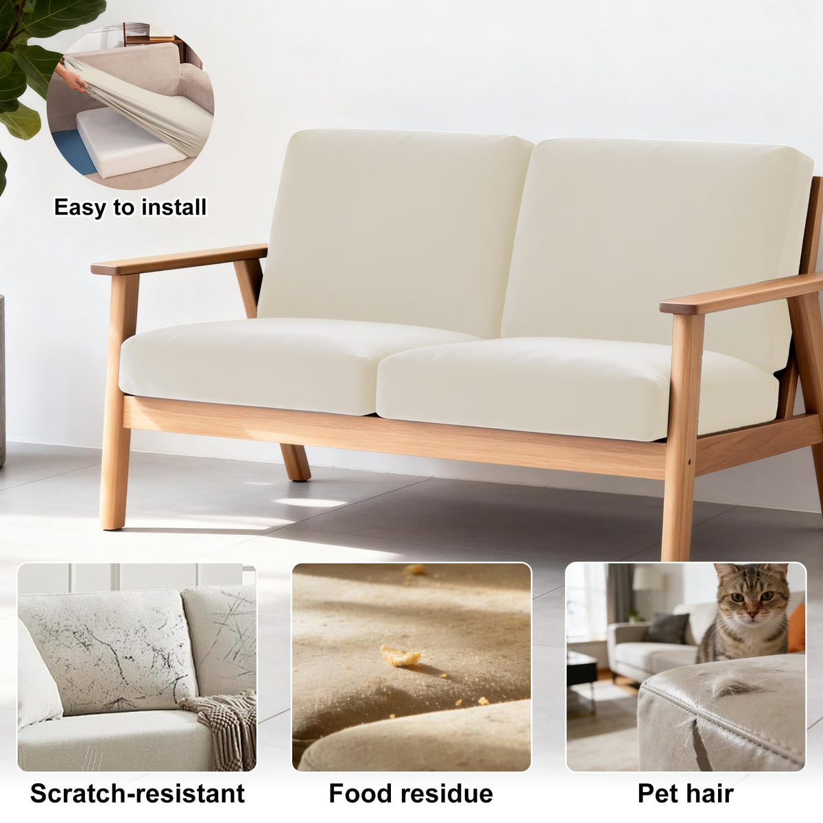 BIETYONE outdoor indoor cushion covers shield against wear, scratches, and spills.