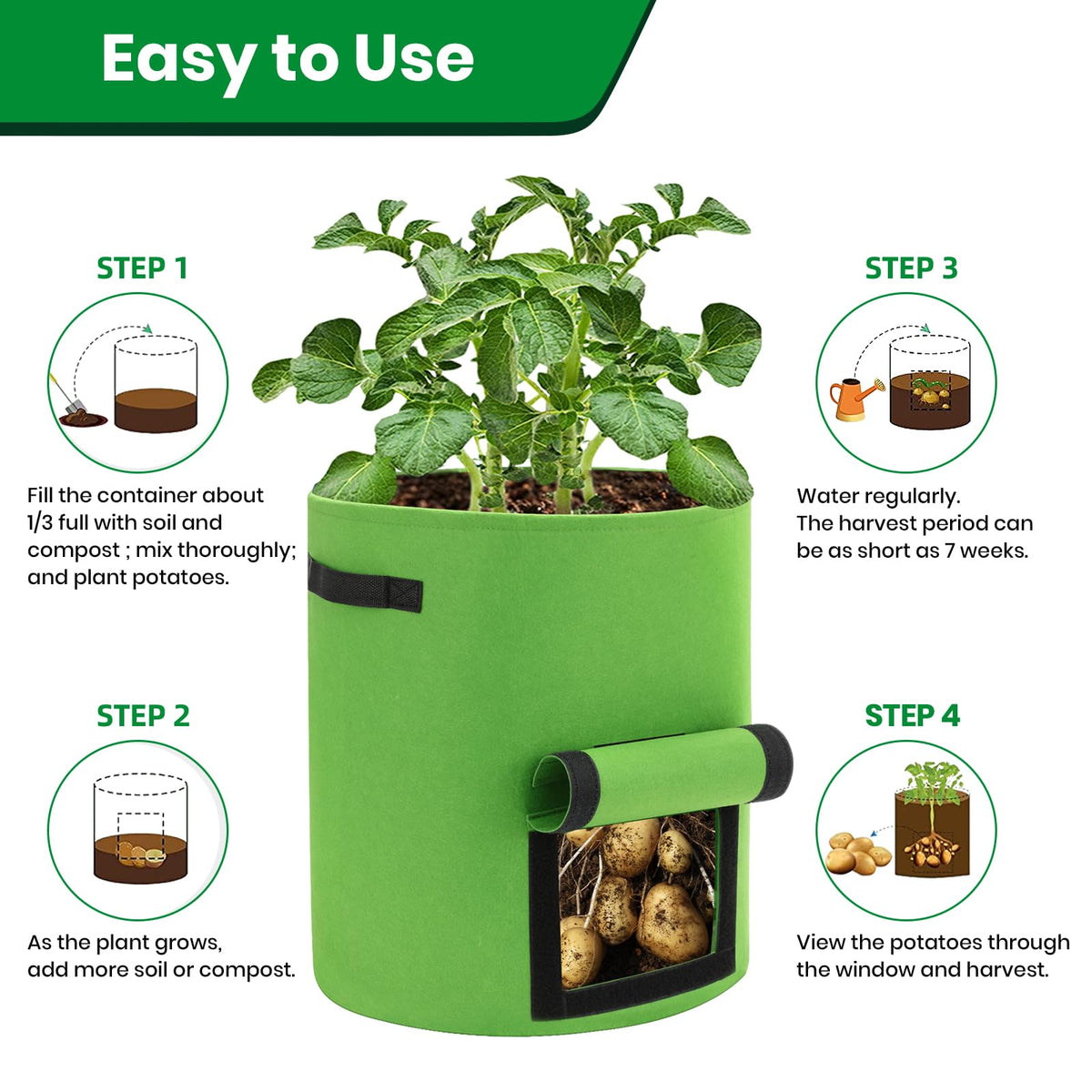 BIJOKETTEN 10 gallon planting bag spacious for vegetables