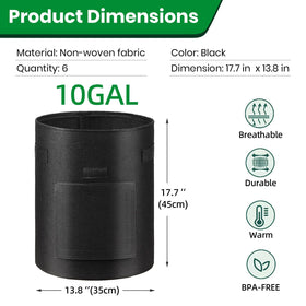 BIJOKETTEN 10-gallon fabric pots showing premium permeability and drainage