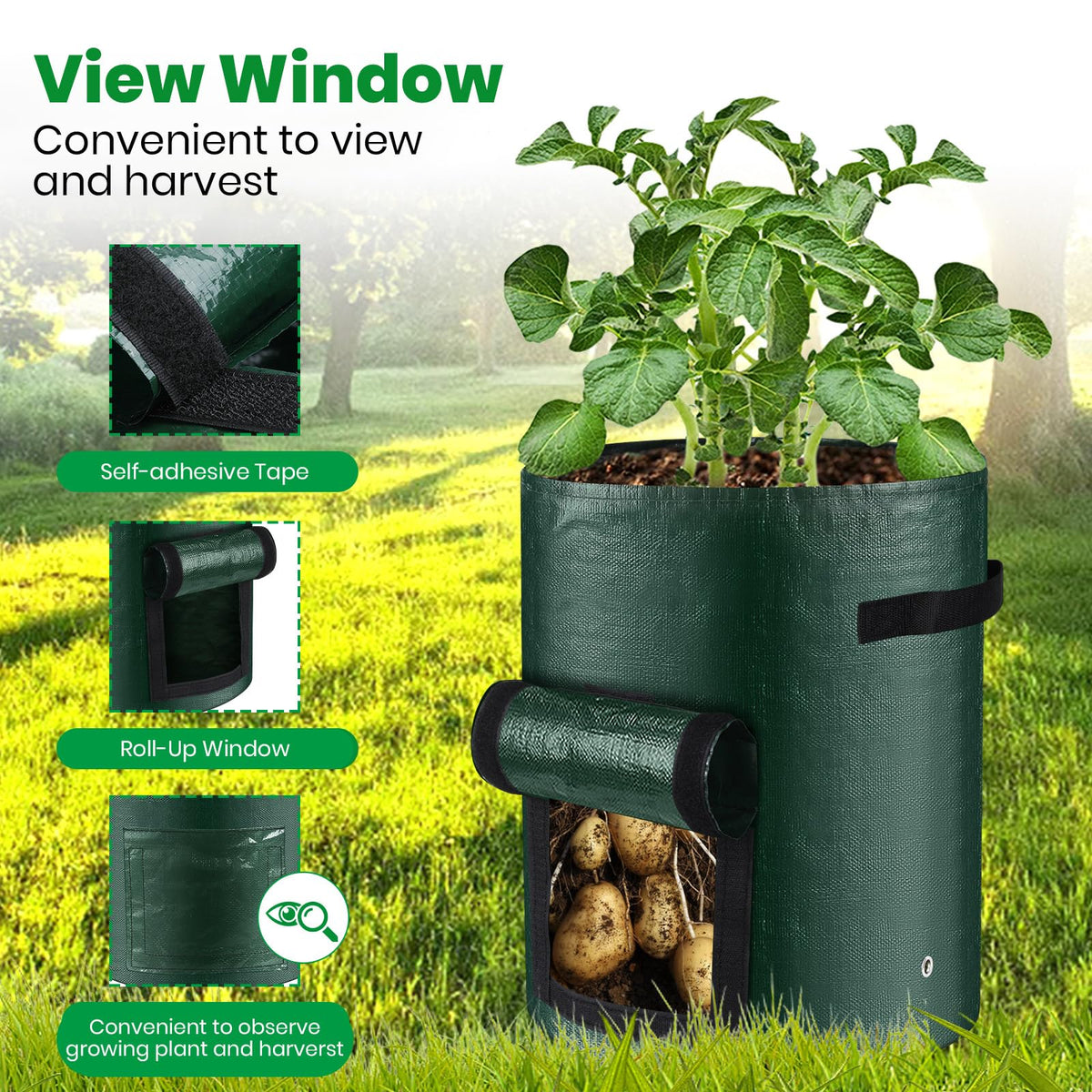 BIJOKETTEN 10-gallon size supports larger vegetables and potatoes.