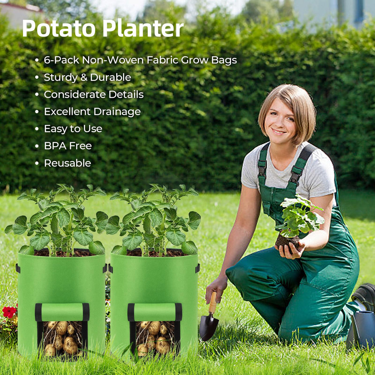 BIJOKETTEN green planting bag suitable for balconies and gardens