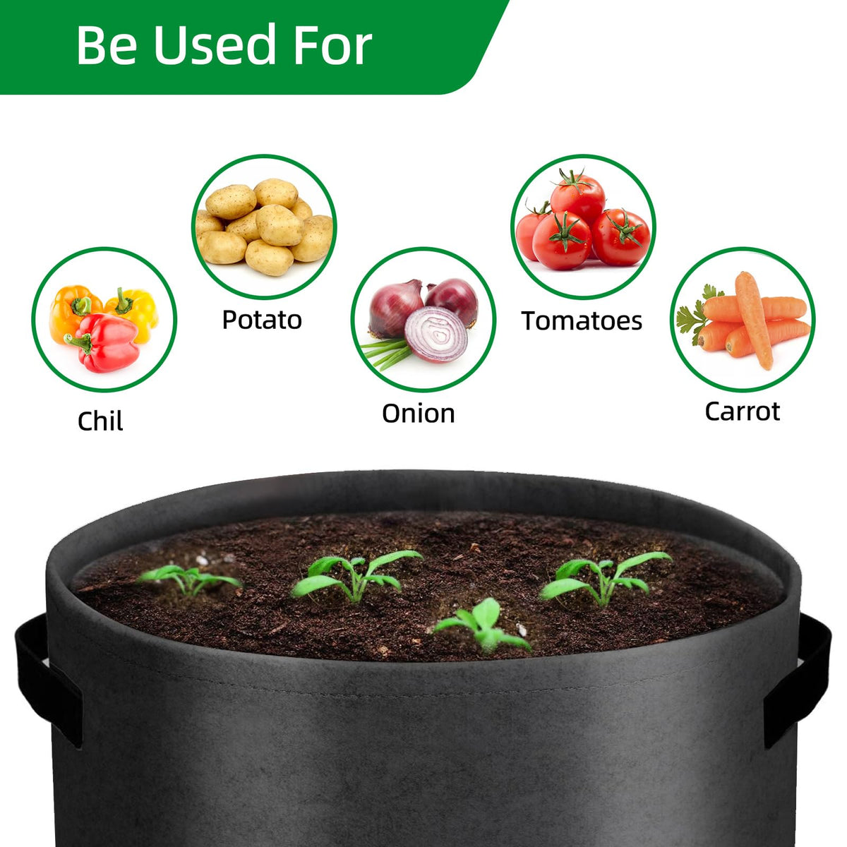 BIJOKETTEN 10-gallon bag suitable for indoor and outdoor gardening.