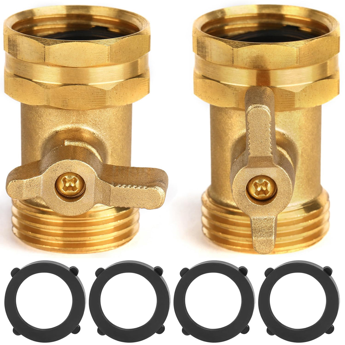 Bilal 2-pack garden hose shut-off valve with extended handle for easy control