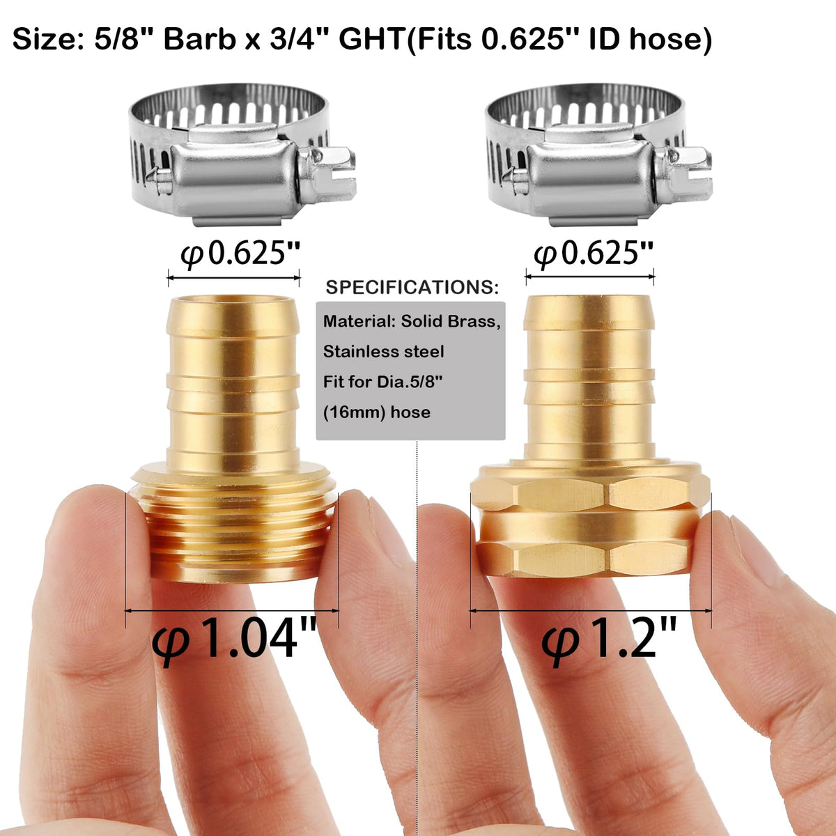 BILAL 58 barb to 34 ght adapter for reliable hose fittings