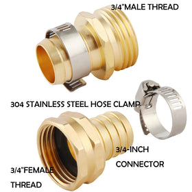 BILAL brass garden hose connectors 3-4 barb male compatible with standard hoses