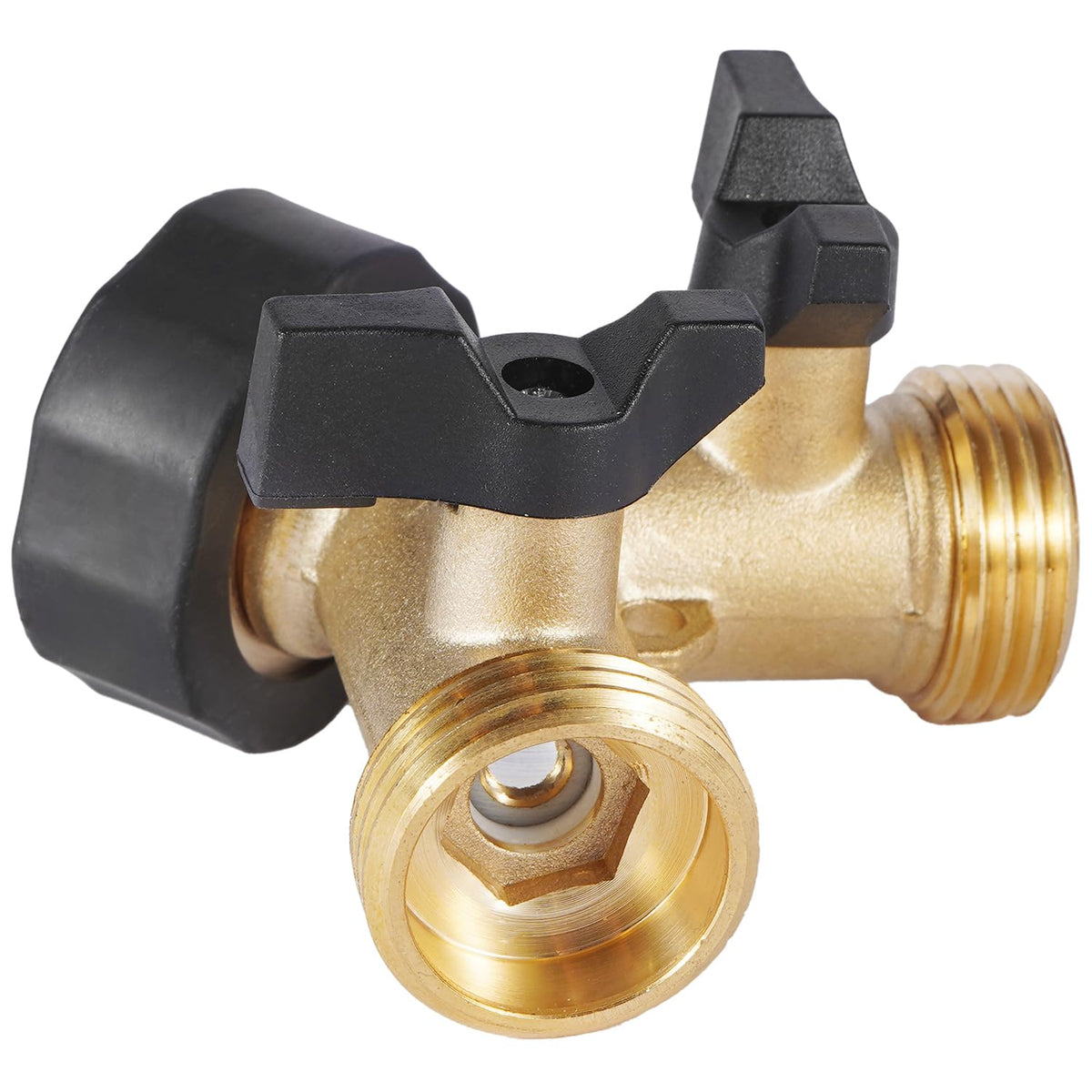 Bilal brass water connector with extra washers prevents leaks during outdoor watering.