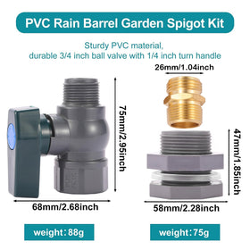 BILAL Bulkhead fitting pack showing sturdy rain barrel connections