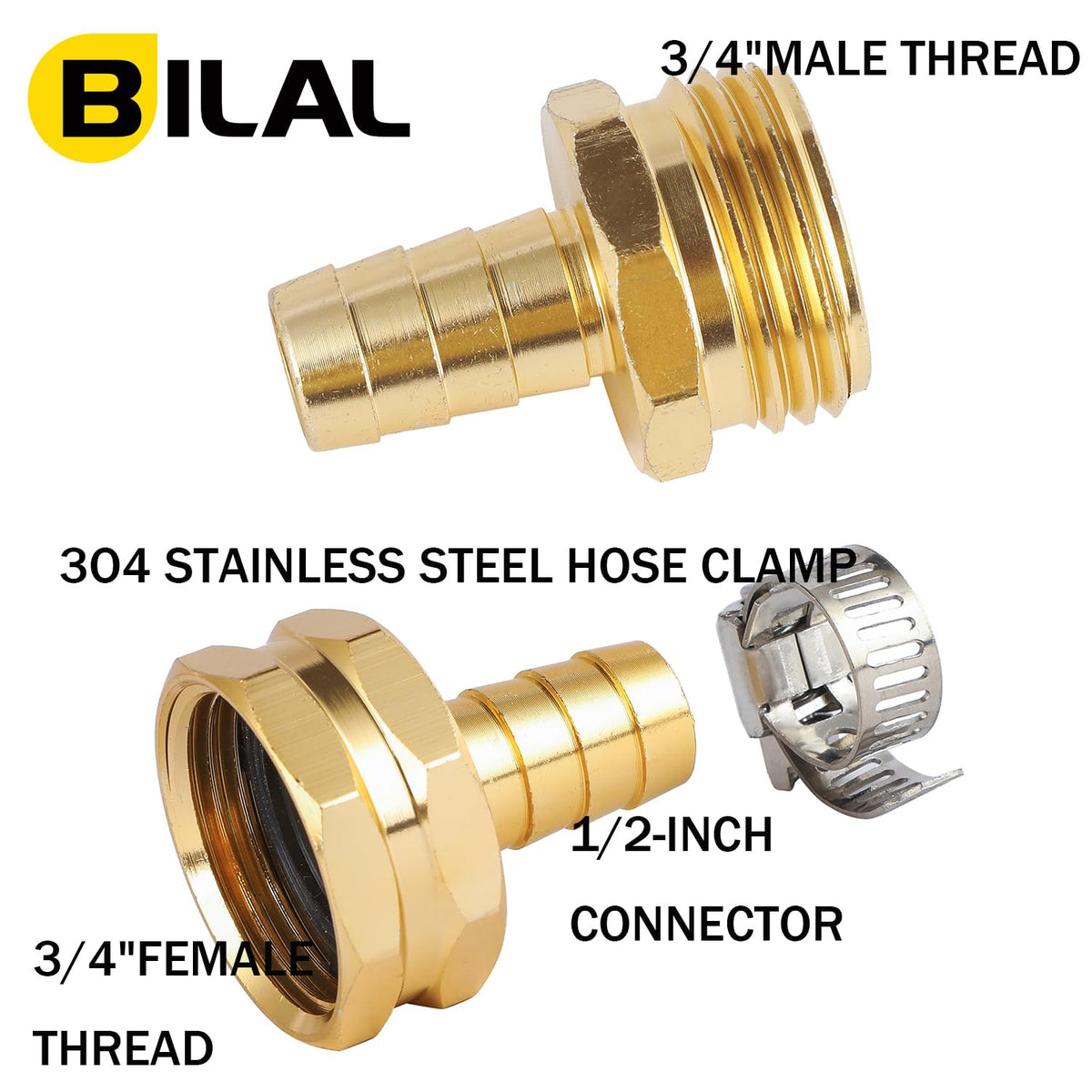 Bilal rubber gasket with fittings ready for secure mid-hose fixes.