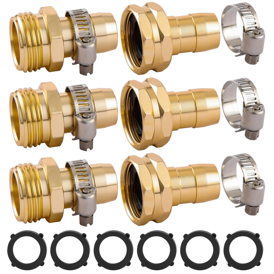 Bilal hose repair connector kit package with 3/4 and 5/8 inch adapters for quick fixes.