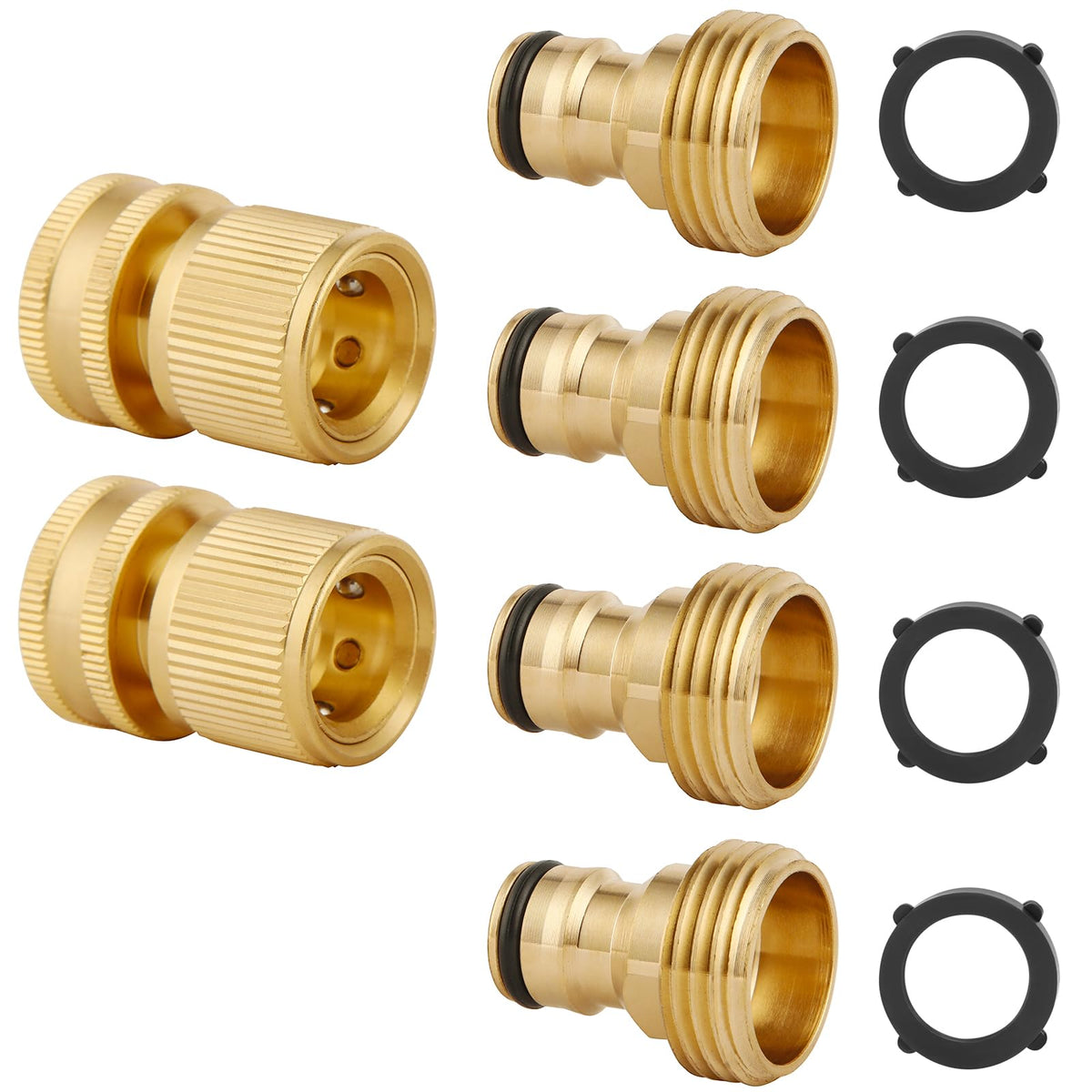 Bilal quick-connect brass 6pc set enables fast, leak-free hose changes
