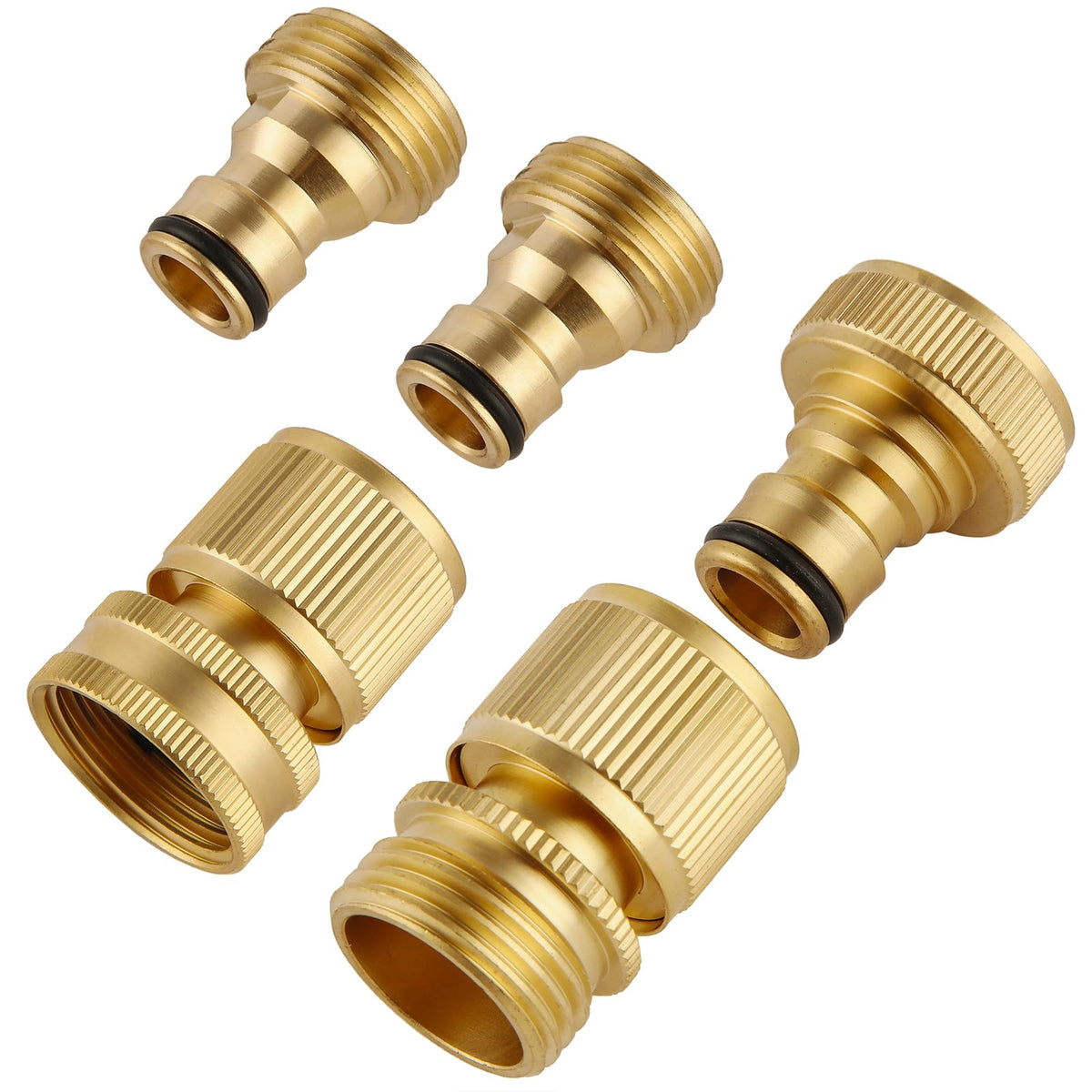 BILAL quick connect kit assembled on hose with secure brass fittings.