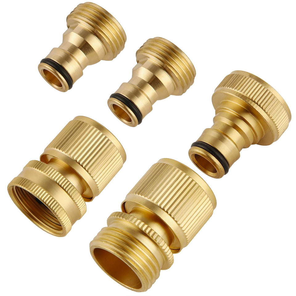 BILAL quick connect kit assembled on hose with secure brass fittings.