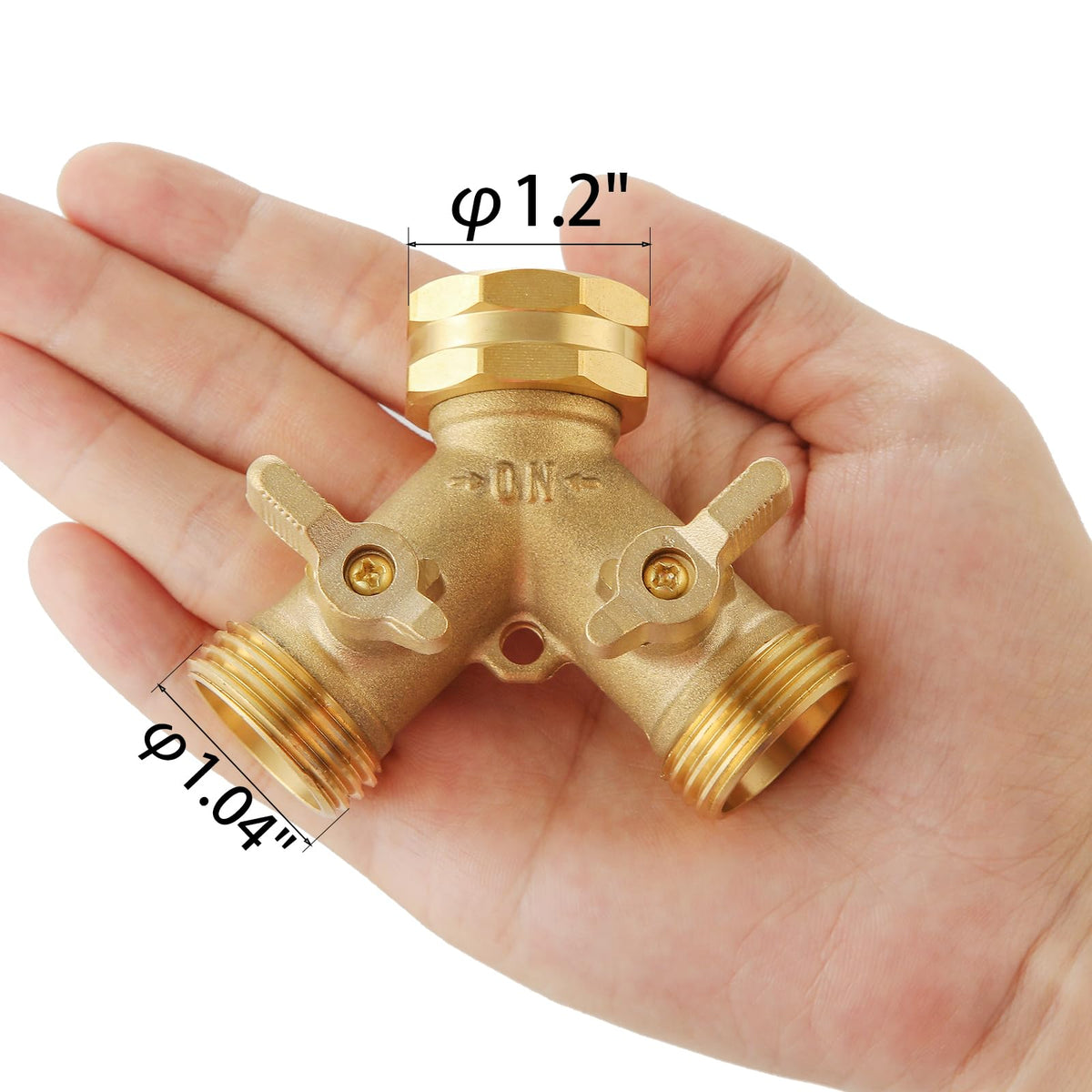 Bilal solid brass spigot splitter demonstrates durable construction.