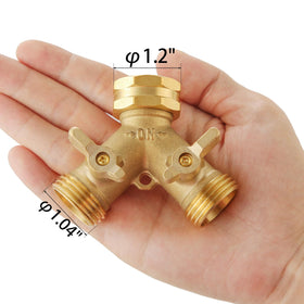 Bilal solid brass spigot splitter demonstrates durable construction.