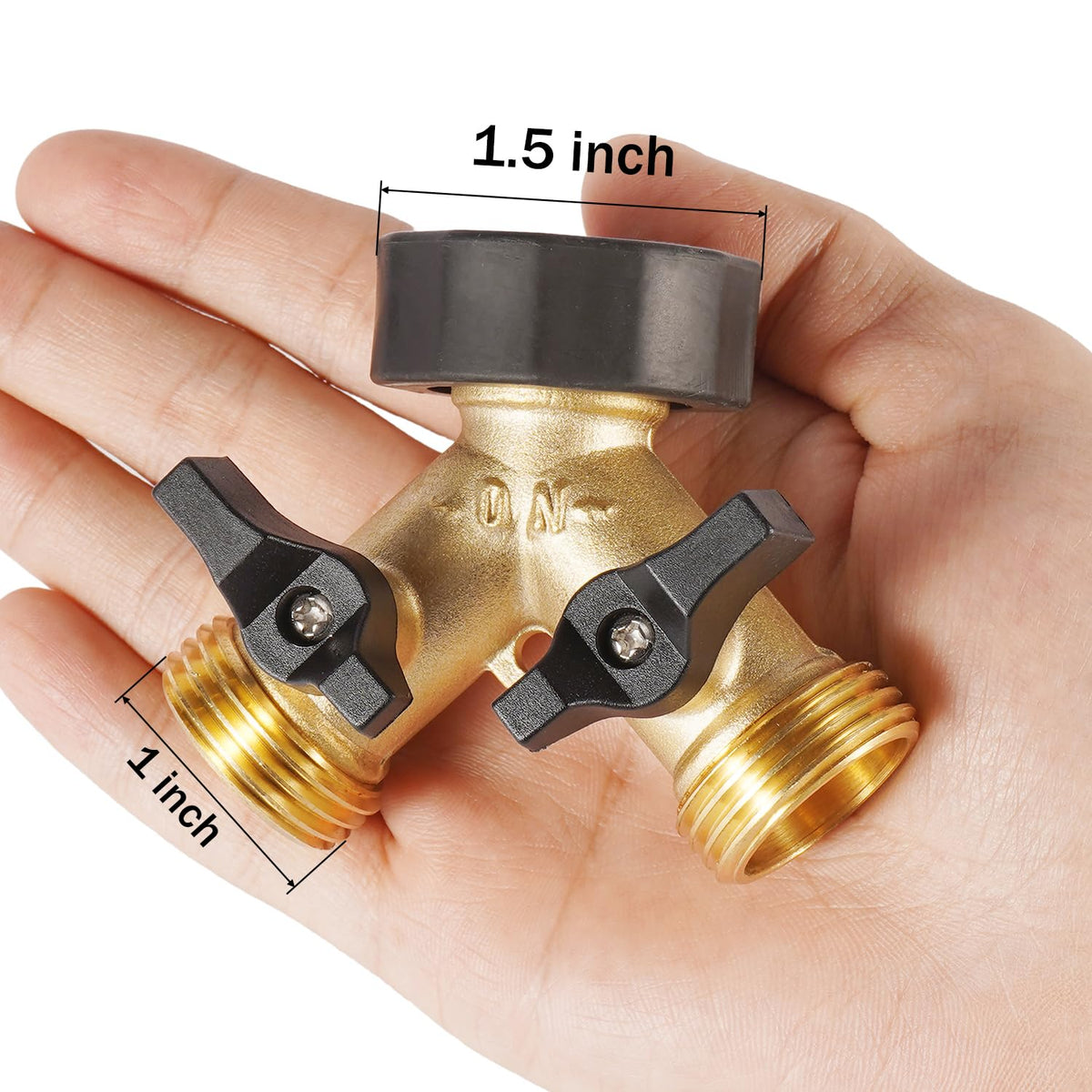 Bilal two-way hose splitter shutoff supports independent control of each outlet.