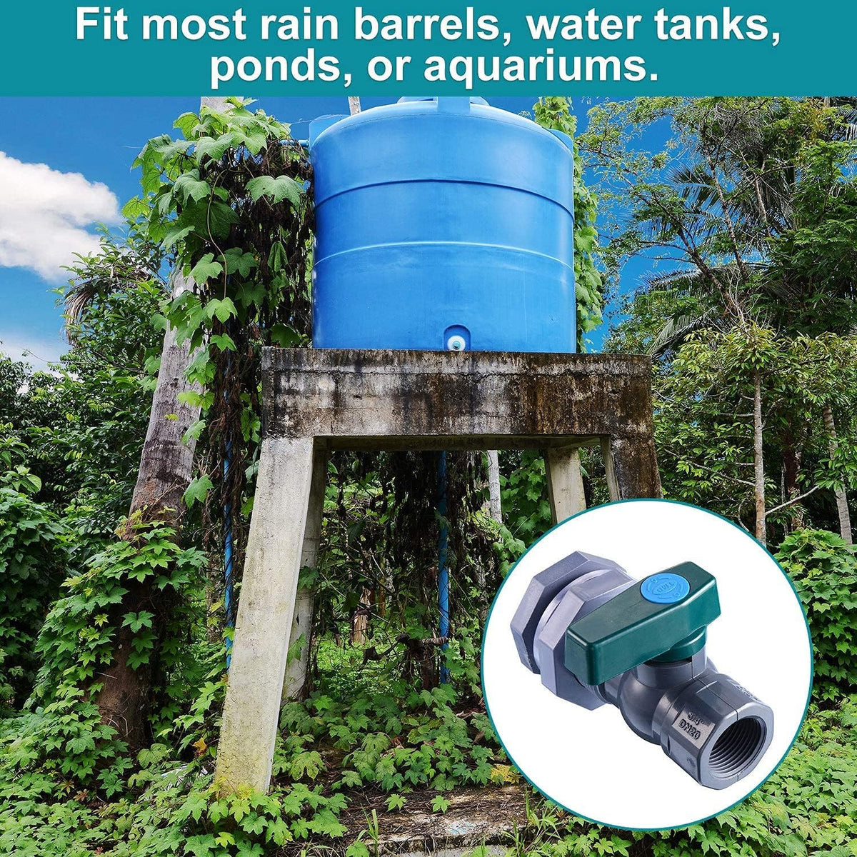 BILAL Water tank irrigation accessories organized for quick harvesting