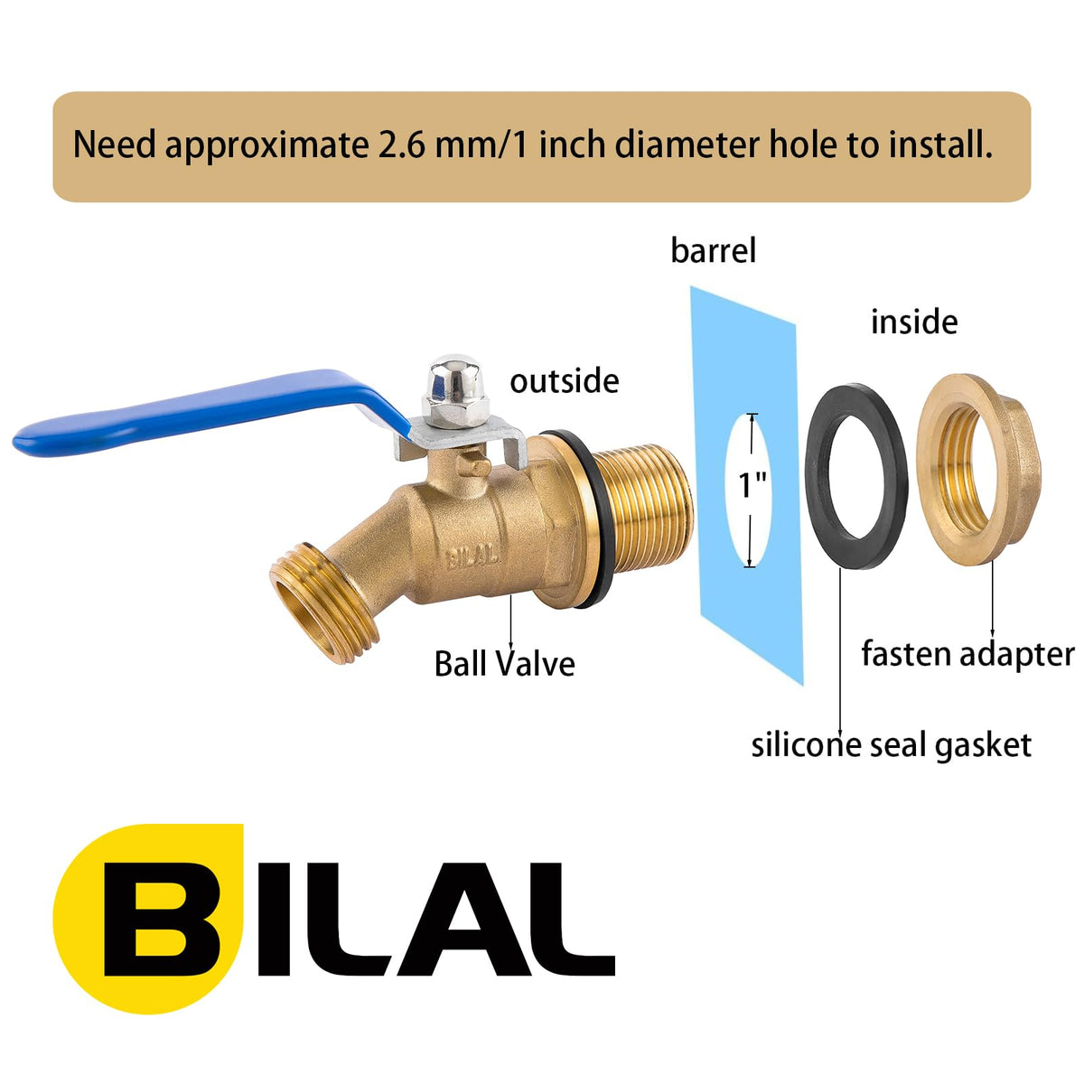 Bilal wider outlet diameter reduces friction and boosts water output