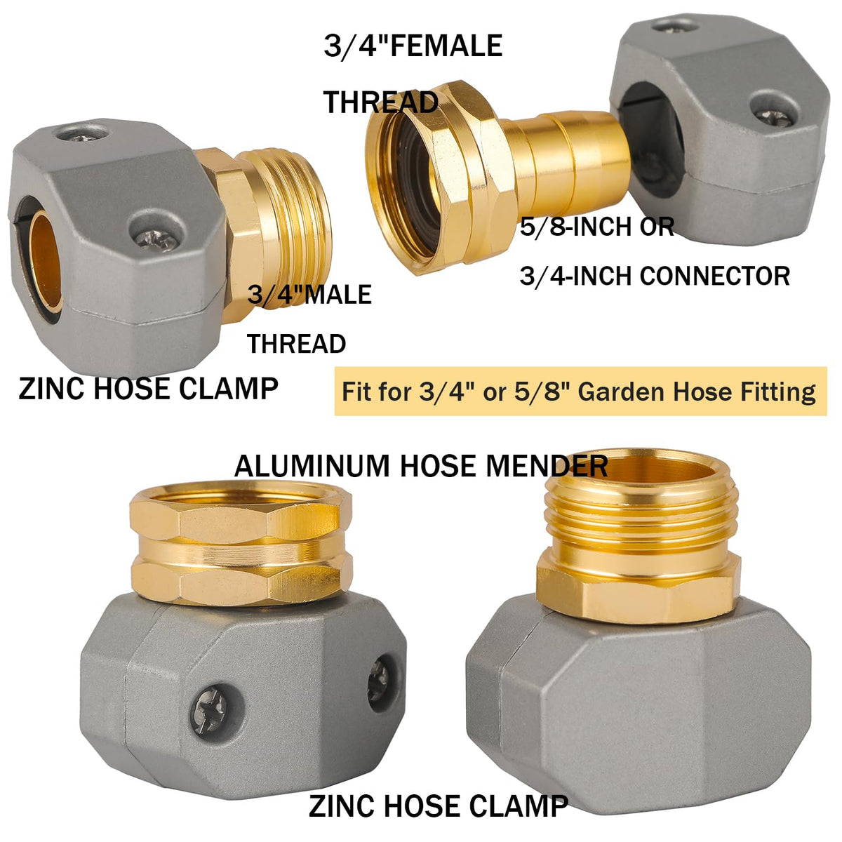 Bilal zinc clamps set image emphasizes secure, leak-free hose connections