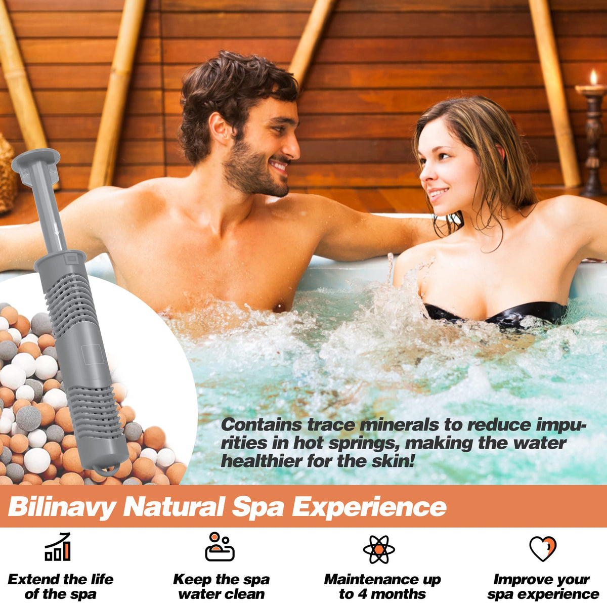 Bilinavy Spa Ag+ mineral stick offers up to four months use.