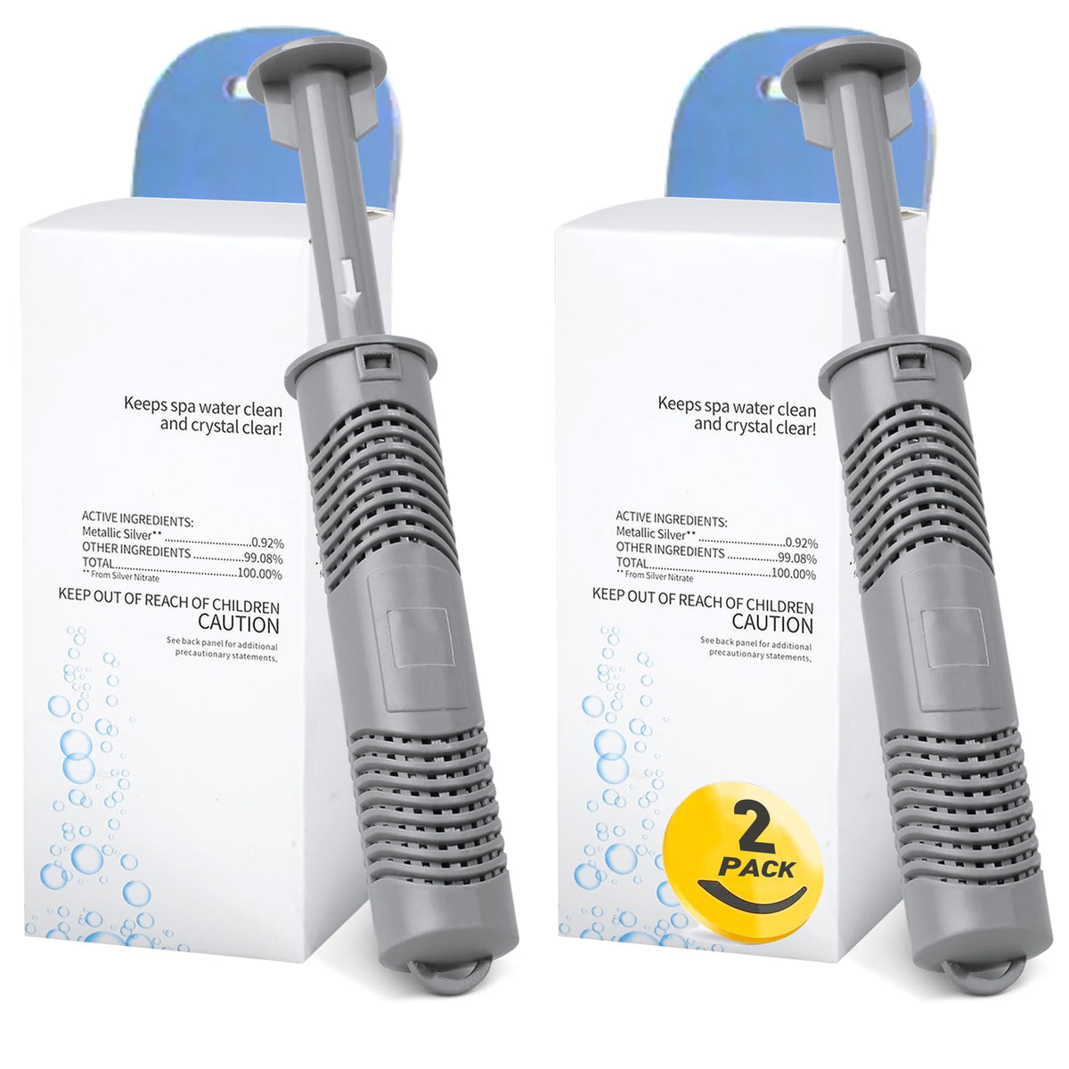 Bilinavy Spa Ag+ mineral stick in-filter placement enhances water clarity.