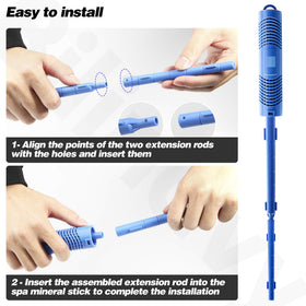 Bilinavy spa in-filter mineral stick in blue shows effortless maintenance.