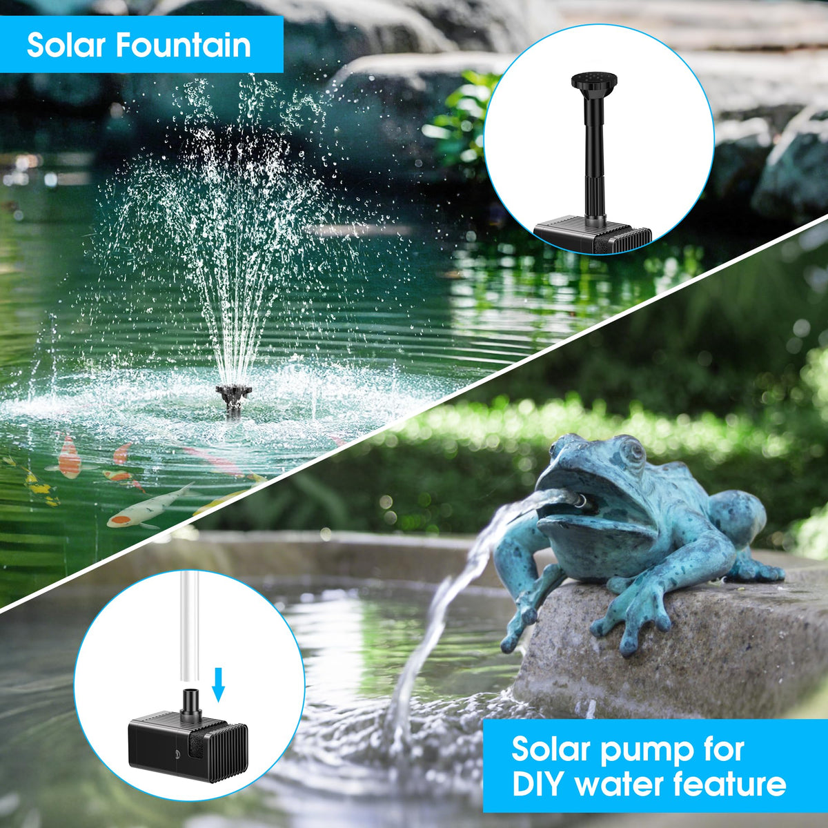 Biling 5-nozzle set demonstrates versatile spray patterns for ponds.