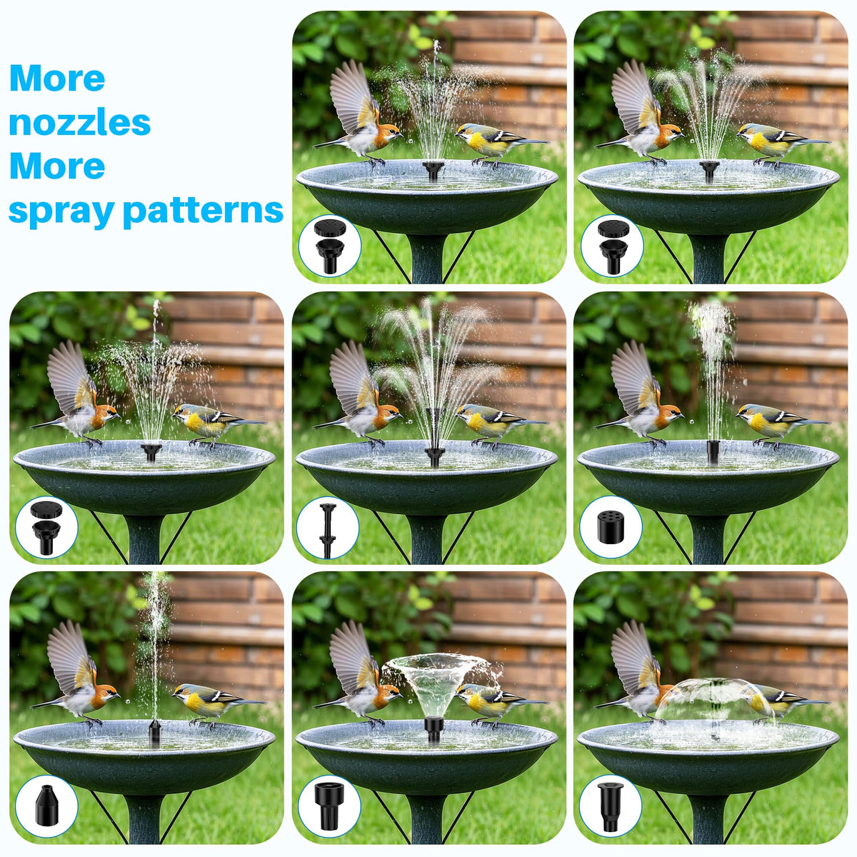 Biling fountain includes debris filter to protect the pump and extend life.