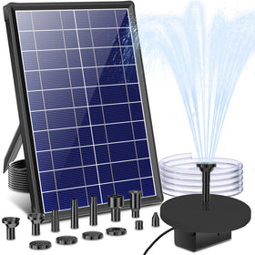 Biling 7.5W solar water pump outdoors powering fountains