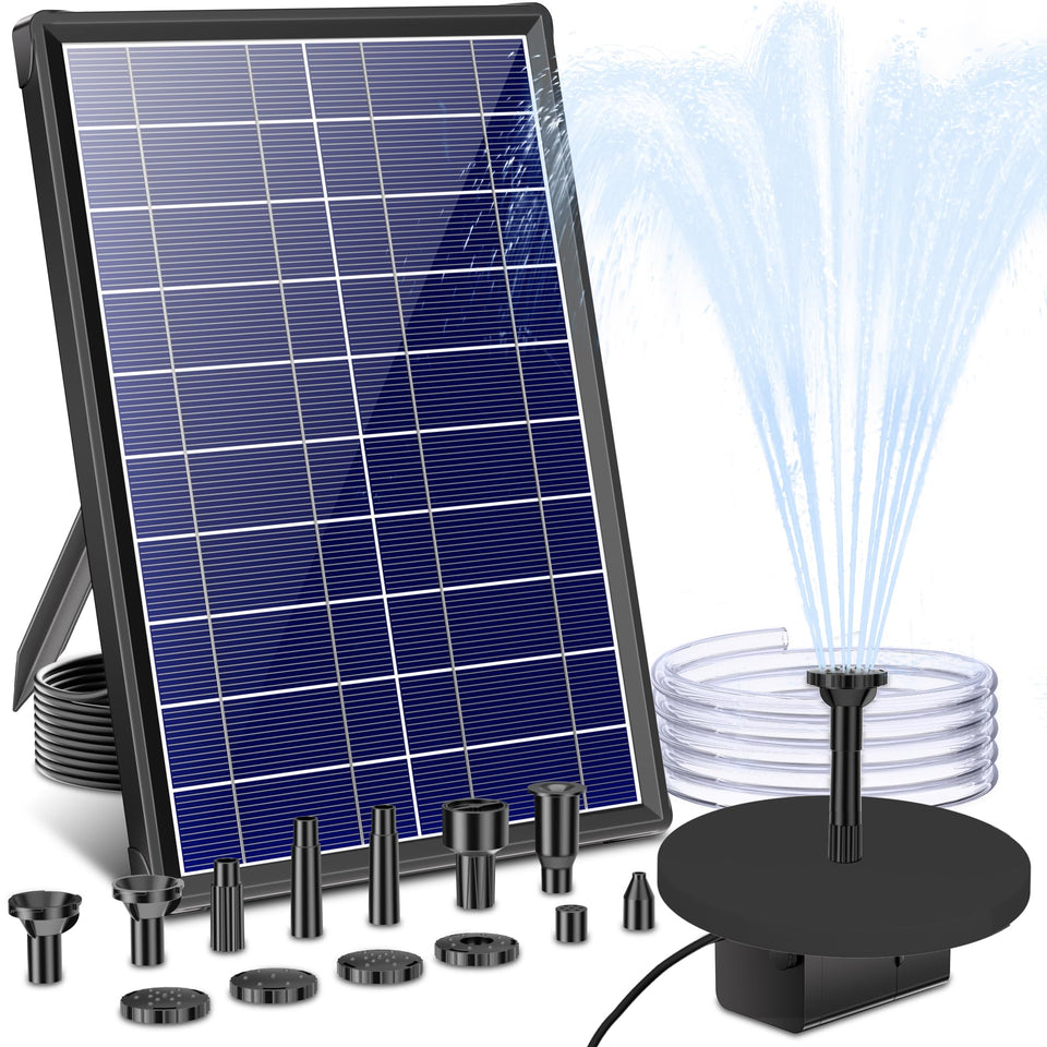 Biling 7.5W solar water pump outdoors powering fountains