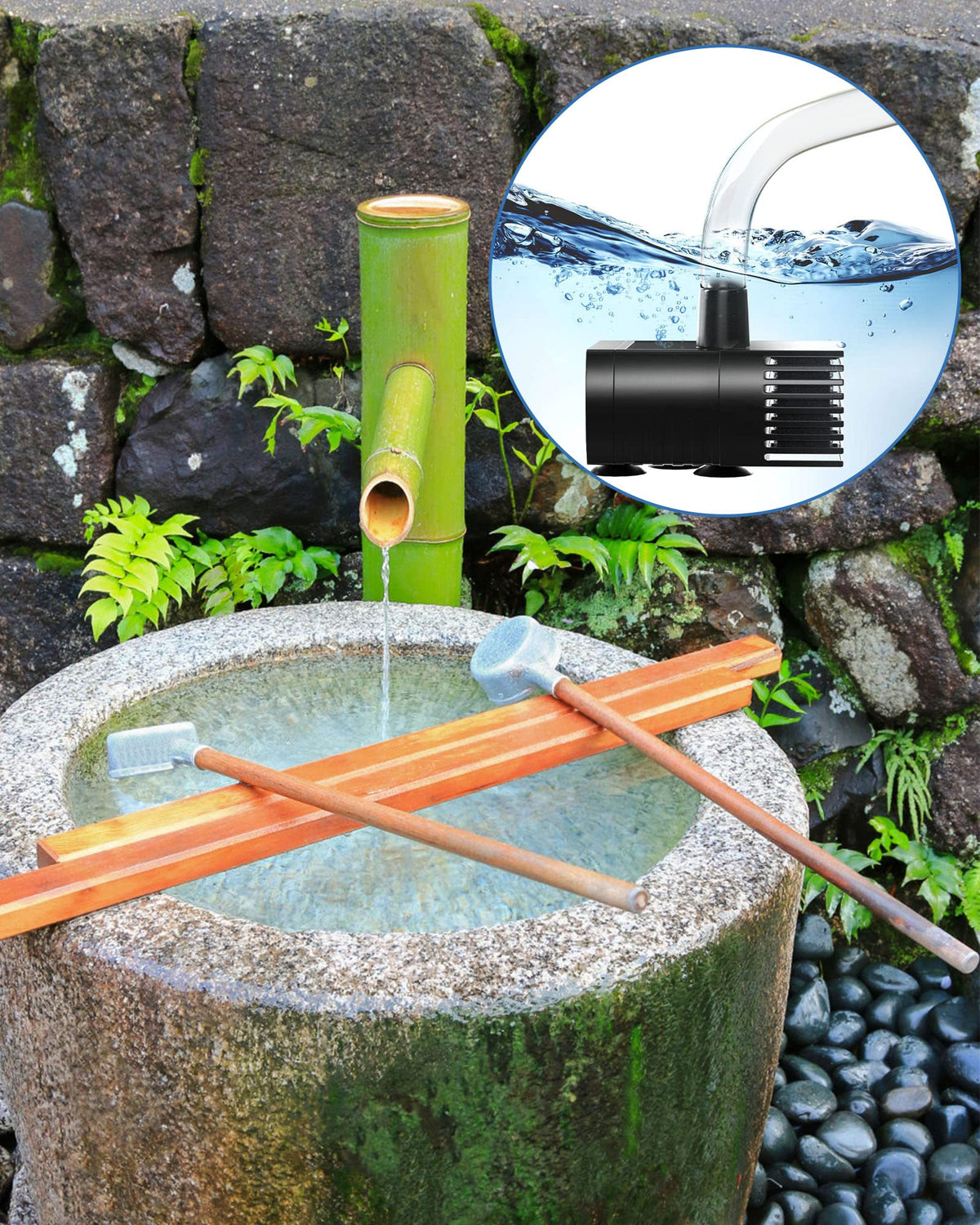 Biling bird bath fountain demonstrates a gentle spray powered by sunlight.