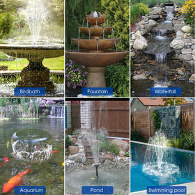 Biling solar fountain pump-filtration reduces debris with detachable filters for easy cleaning.