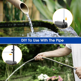 Biling solar fountain pump-lift reaches up to 4.9 feet for dramatic sprays.