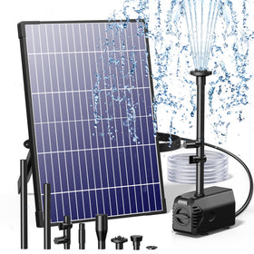 Biling 12W solar fountain pump panel captures direct sunlight for efficient outdoor operation.