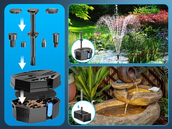 Biling Solar Pond Filter easy maintenance keeps water clear