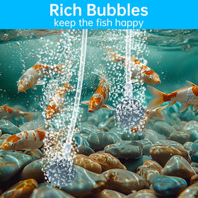 Biling aerator delivering strong bubbles for rapid oxygenation.