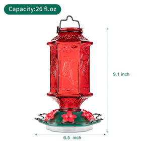 Hummingbird feeder with six ports for multiple birds feeding