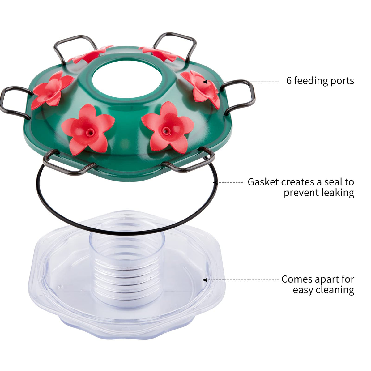 Red glass bottle with protective coating on Billion Sky feeder