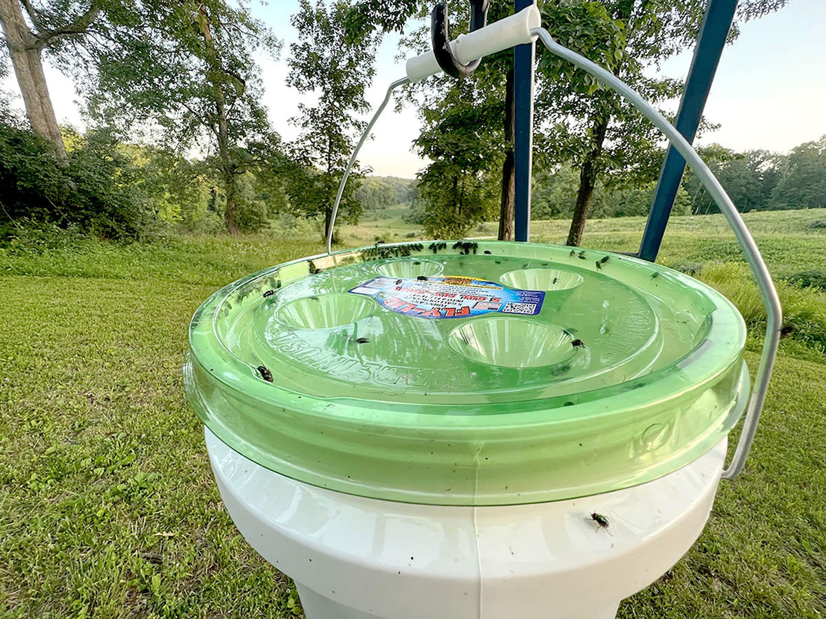 Outdoor-use setup with Billy-Bob Fly-Lid in patio area.