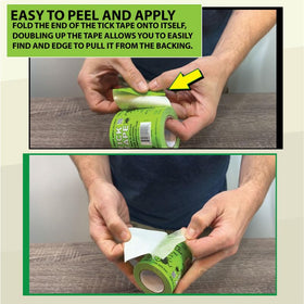 Billy-Bob Tick Tape easy-peel-disposal makes cleanup after outdoor time simple.