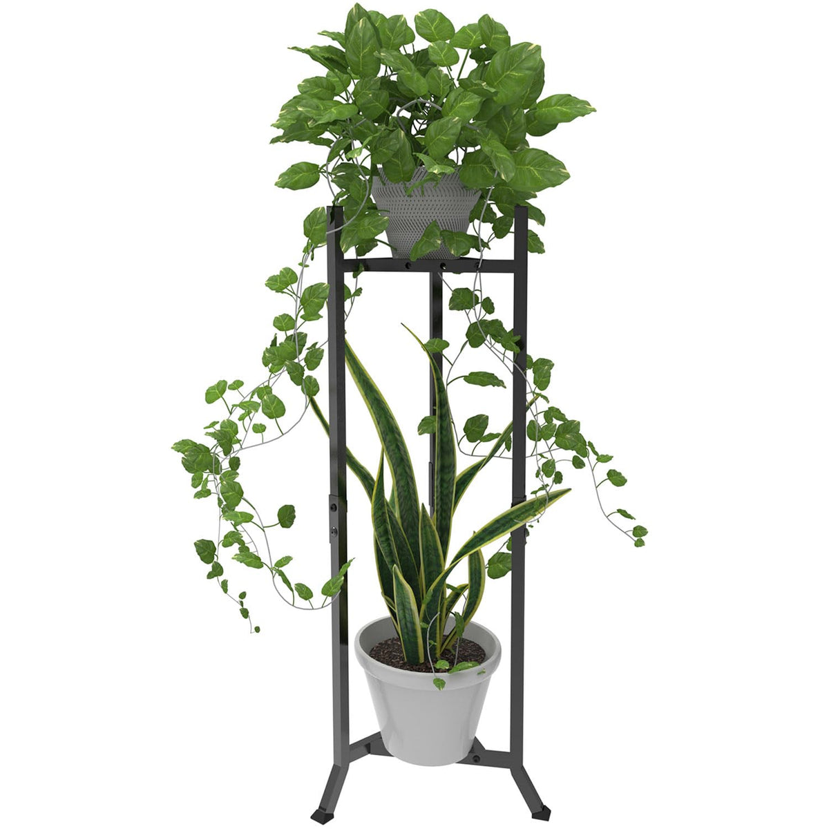 Bilyvige two-tier plant stand indoors featuring a space-saving display.