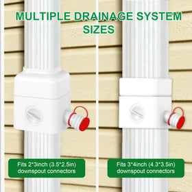 Binazon rain barrel collection setup demonstrating water collection in use