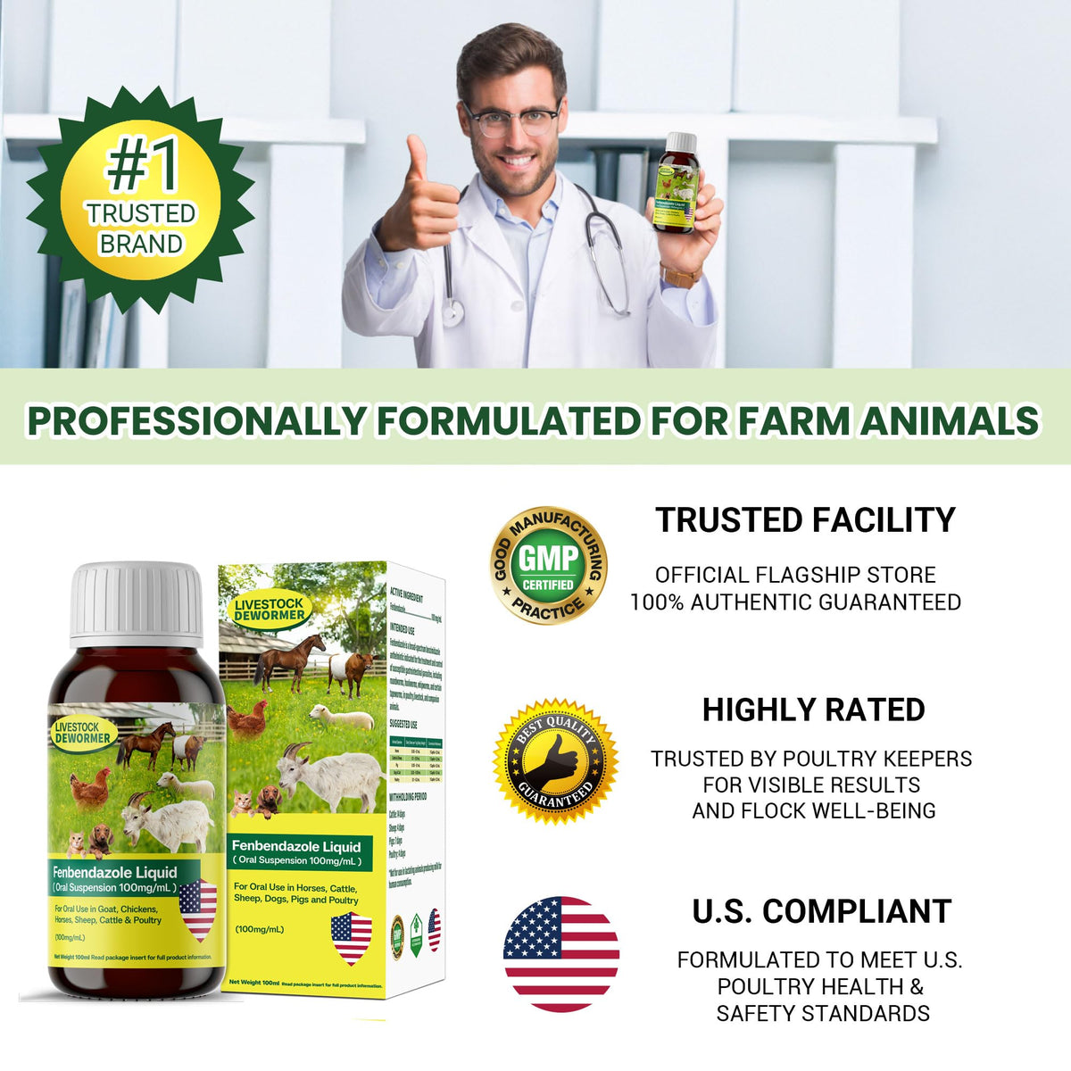 Bingbrofam Dewormer goat-dosing shot shows routine care across farms.