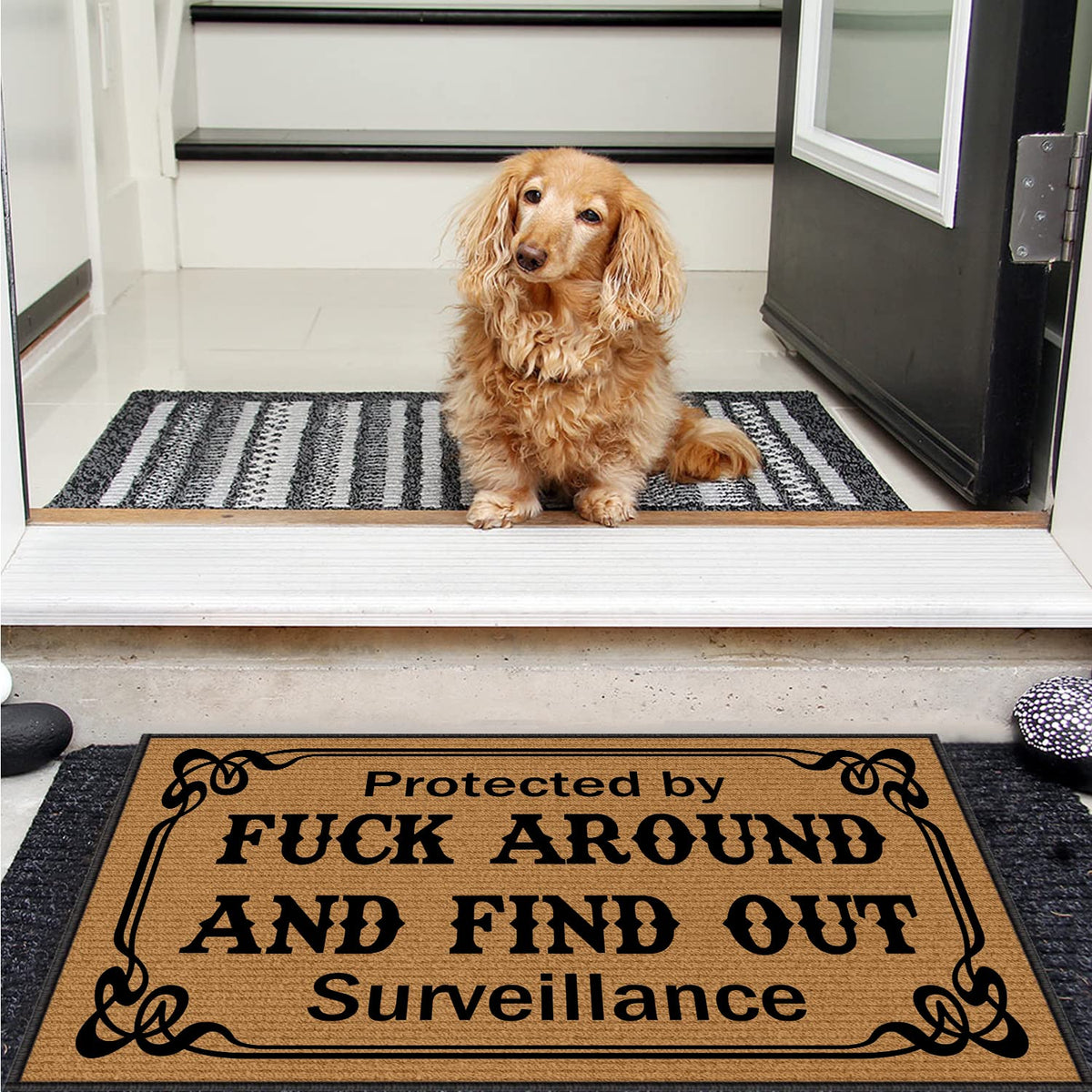 BinHang doormat non-slip rubber backing enhances floor safety and stability.