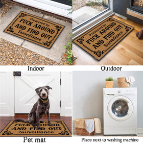 BinHang funny doormat front-door surveillance adds personality to any entryway.