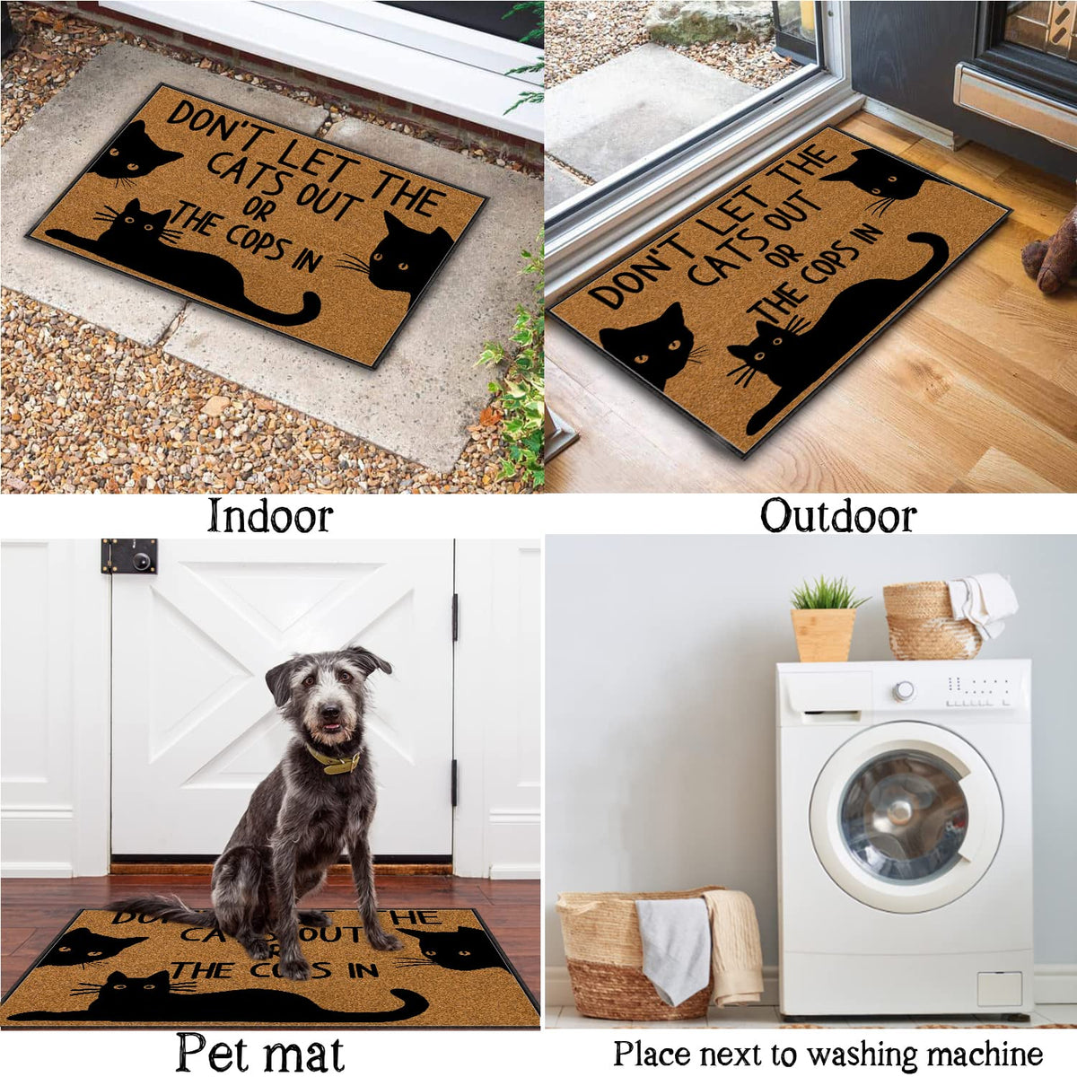 BinHang welcome mat easy-clean action demonstrates rinsing and air drying quickly